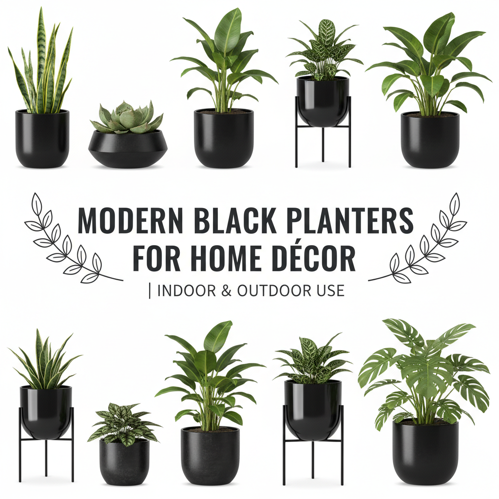 Modern Black Planters for Home Décor | Indoor & Outdoor Use