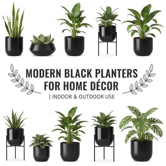 Modern Black Planters for Home Décor | Indoor & Outdoor Use