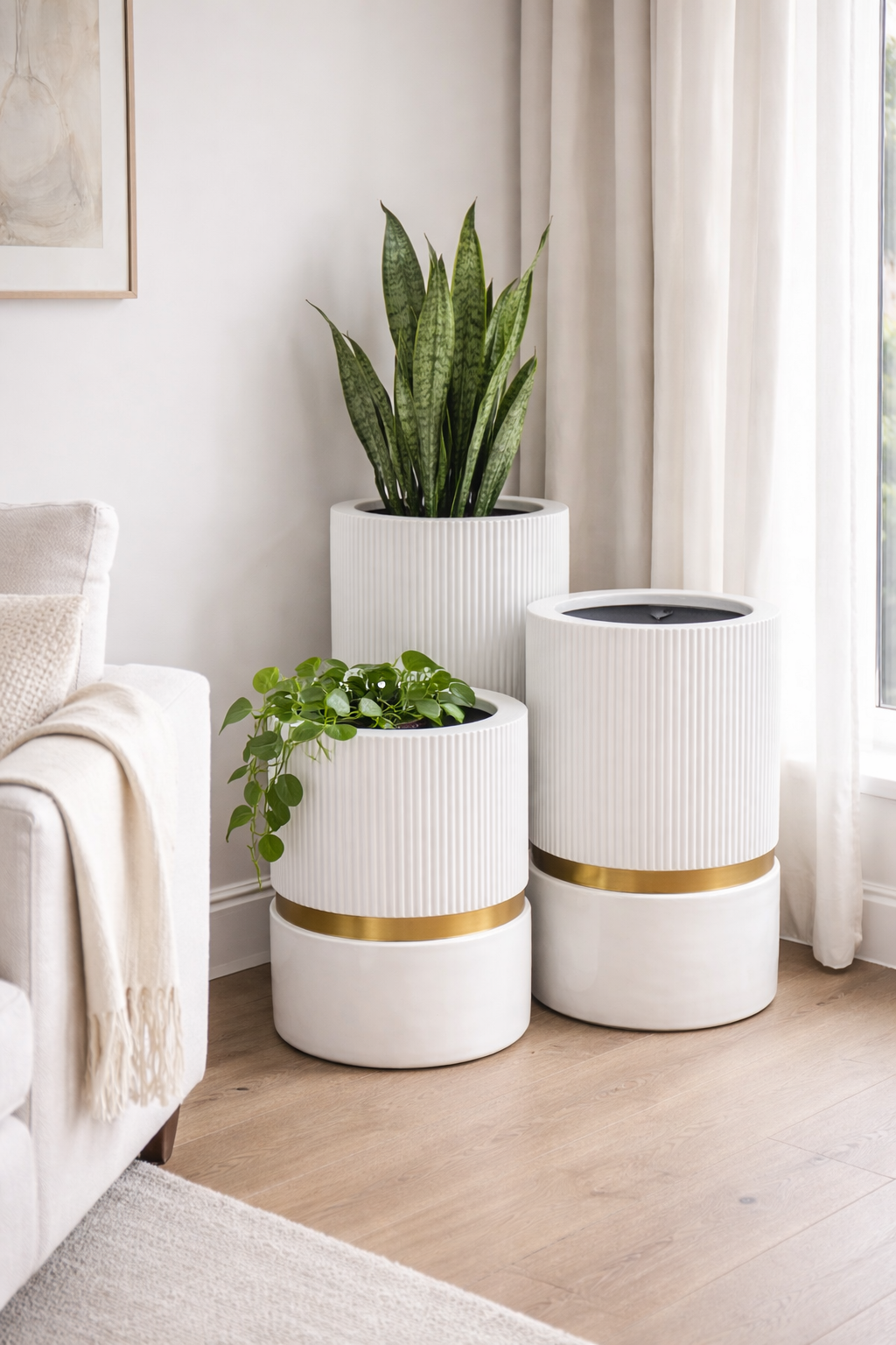 Premium Ribbed Planter with Slits FRA92 - My Store
